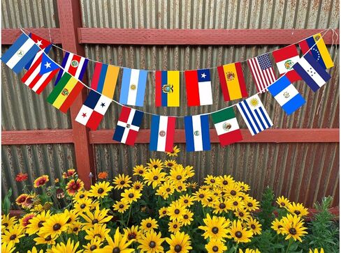 Heritage Hispanic Month 21 Countries String Flags Assorted Spanish Speaking String Bunting Banners for National Hispanic Events Celebration Party Decoration Sports Bars in Saudi Arabia