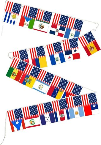 Heritage Hispanic Month 21 Countries String Flags Assorted Spanish Speaking String Bunting Banners for National Hispanic Events Celebration Party Decoration Sports Bars in Saudi Arabia