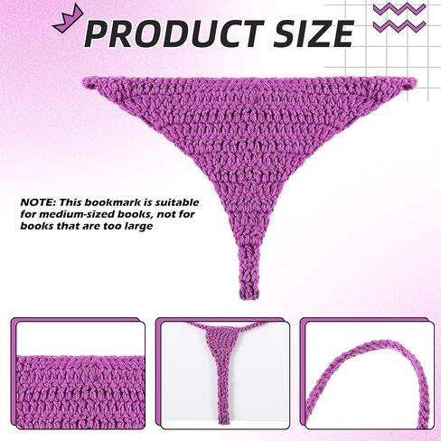 1 Pcs Crochet Bookmark Thong Bookmark Page Marker Book Thong Distinctive Handmade Book Marks for Readers Cute and Funny Bookmark Gift for Book Lovers Writers (Red) in Kuwait