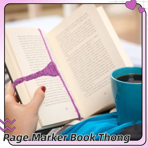 1 Pcs Crochet Bookmark Thong Bookmark Page Marker Book Thong Distinctive Handmade Book Marks for Readers Cute and Funny Bookmark Gift for Book Lovers Writers (Red) in Kuwait
