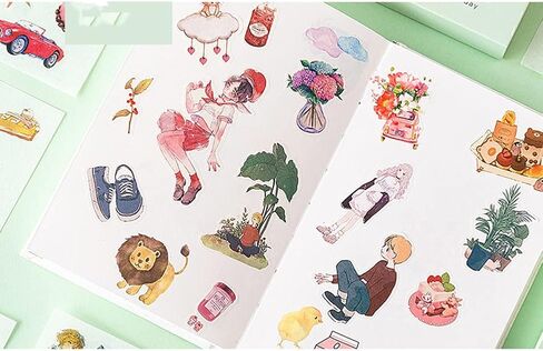 Kawaii Washi Stickers Set (50 Sheets) Magic Wand Hat Household Decor Daily Life Stuff Bicycle Travel Stickers Girl's Stuff DIY Label for Scrapbook Envelope Journal Planner Album Collage Journaling in Kuwait