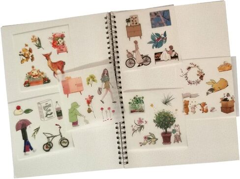 Kawaii Washi Stickers Set (50 Sheets) Magic Wand Hat Household Decor Daily Life Stuff Bicycle Travel Stickers Girl's Stuff DIY Label for Scrapbook Envelope Journal Planner Album Collage Journaling in Kuwait