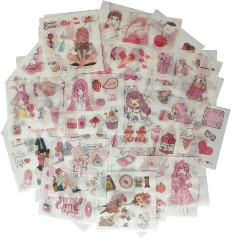 مجموعة ملصقات kawaii washi (50 ورقة) سحرية عصا القبعة ديكور المنزل اليومية الاشياء للدراجات سفر ملصقات الفتاة الاشياء diy label for scrapbook envelop in Kuwait