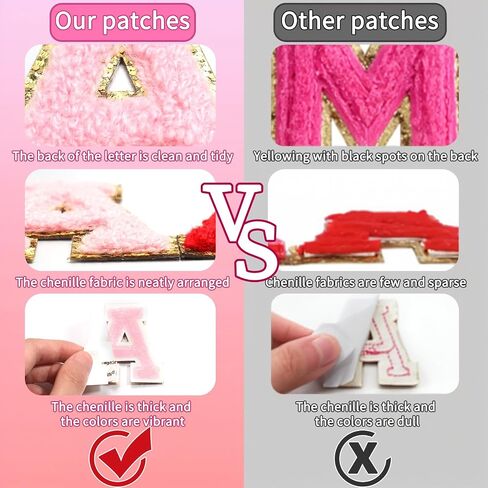 8 Pcs Self Adhesive Chenille Letter Patches for Bags，Yumttero 2.16 inch Letter Patches for Clothes Dress Jeans Hats, Letter Stickers for Laptop Phone Case Fridge DIY Accessories,White A in Kuwait