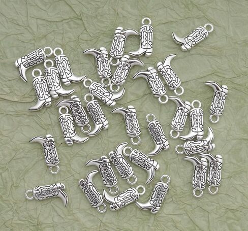 30 Pcs Cowboy Boot Charms Western Cute Small 1.8 x 1.1 cm Cute Pendants Supplies for Jewelry Making Finding Kits Bracelets Necklace Keychain Key Ring in Kuwait