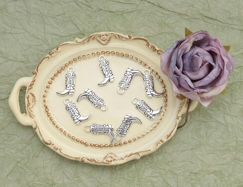 30 Pcs Cowboy Boot Charms Western Cute Small 1.8 x 1.1 cm Cute Pendants Supplies for Jewelry Making Finding Kits Bracelets Necklace Keychain Key Ring in Kuwait