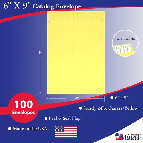 100 Minas Envelope 6" x 9" Catalog Envelopes, Peel & Seal Flap, Sturdy 24lb. Paper, 100 Count (Pink) in Saudi Arabia