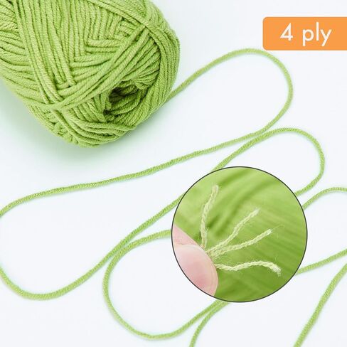 NICEEC 12 Skeins Assorted Colors Yarn Soft Cotton Blend Yarn for Crocehting Colorful Baby Blanket Yarn for Knitting Easy Use 4 Ply Yarn Multicolored Yarn for DIY Craft-Kit 4 in Kuwait