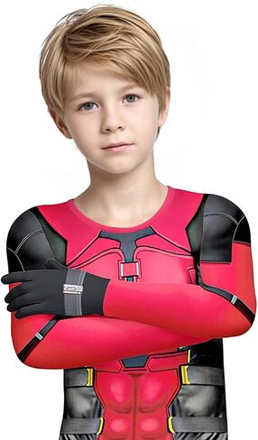 Boys Heroes 3D Print Bodysuit Red Suit Zentai Onesie Spandex Outfit Jumpsuit for Kids 5-12 Years in Saudi Arabia