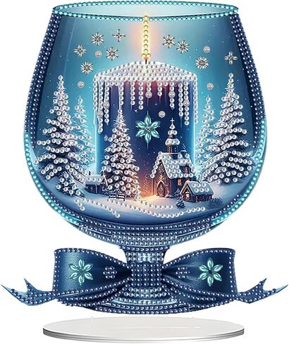 JJFox DIY Tabletop Diamond Art Painting Kit，Desktop Ornament Special Shaped Rhinestone Desk Placement Ornament，Home Stand Up Gem Painting Craft Kit，Gift，Double Sided (Bird) in Kuwait