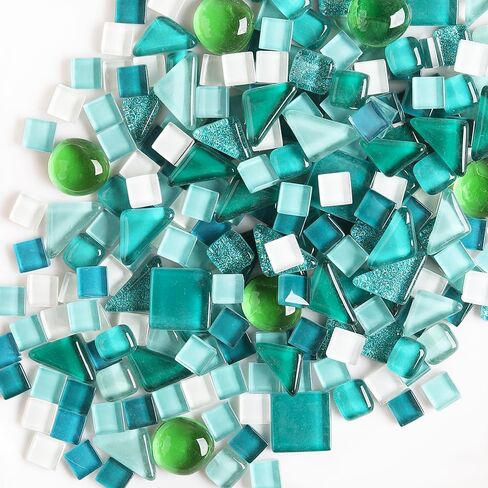 1 LB Mixed Crystal Glass Mosaic of Different Sizes, Loose DIY Mosaic Art Hobbies Craft Material, Accessories, Mosaic Supplier (DS800) in Saudi Arabia