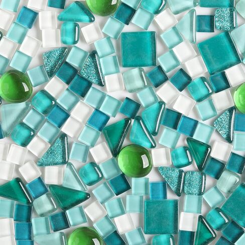 1 LB Mixed Crystal Glass Mosaic of Different Sizes, Loose DIY Mosaic Art Hobbies Craft Material, Accessories, Mosaic Supplier (DS800) in Saudi Arabia