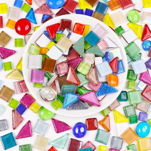 1 LB Mixed Crystal Glass Mosaic of Different Sizes, Loose DIY Mosaic Art Hobbies Craft Material, Accessories, Mosaic Supplier (DS800) in Saudi Arabia
