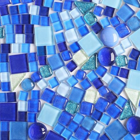 1 LB Mixed Crystal Glass Mosaic of Different Sizes, Loose DIY Mosaic Art Hobbies Craft Material, Accessories, Mosaic Supplier (DS800) in Saudi Arabia