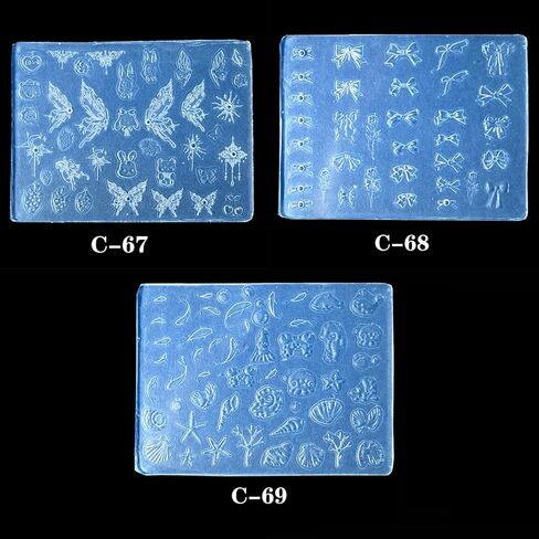 appuivbt Nail Art Resin Casting Mold Nail Silicone Mold Nail Stencils Carving Templates for DIY Nail Art Decorations in Kuwait