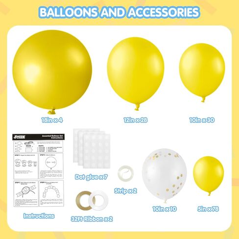 JOYIN 150 Pcs White Balloons, Different Sizes 18 12 10 5 Inch White Latex Balloon Arch Kit with Instruction for Birthday Party Graduation Wedding Holiday Decoration in Saudi Arabia