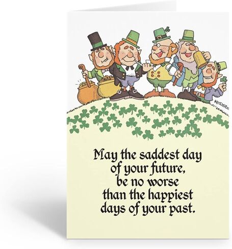 Stonehouse Collection Assorted St. Patrick's Day Card - 12 Funny St Patrcks Day Cards & Envelopes - USA Made-4 Funny Designs(Assorted) in Kuwait