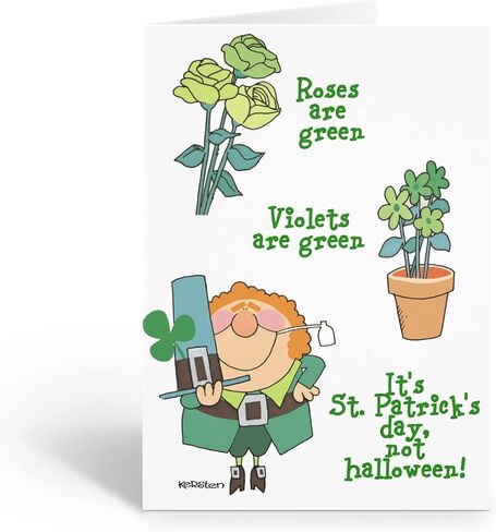 Stonehouse Collection Assorted St. Patrick's Day Card - 12 Funny St Patrcks Day Cards & Envelopes - USA Made-4 Funny Designs(Assorted) in Kuwait
