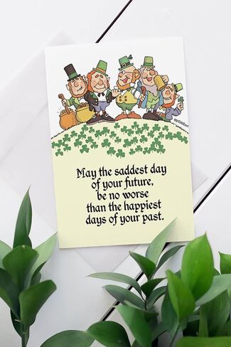 Stonehouse Collection Assorted St. Patrick's Day Card - 12 Funny St Patrcks Day Cards & Envelopes - USA Made-4 Funny Designs(Assorted) in Kuwait