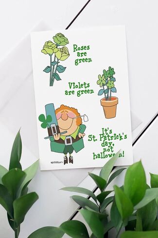 Stonehouse Collection Assorted St. Patrick's Day Card - 12 Funny St Patrcks Day Cards & Envelopes - USA Made-4 Funny Designs(Assorted) in Kuwait