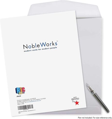 NobleWorks - 1 بطاقة تحية فارغة كبيرة (8.5 × 11 بوصة) - جميع المناسبات مع الظرف ، أحرف غامقة كبيرة - Hug Big J9652 in Saudi Arabia
