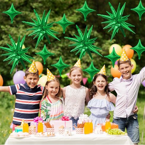 البالونات الخضراء النجوم ، والبالونات نجم الانفجار مع 6pcs 22 بوصة مخروط النجمة البالونات و 10 ٪ 10 بوصات أربعة بالونات النجوم المدببة لعيد ميلاد ديسكو ديسكو ديسكو in Kuwait