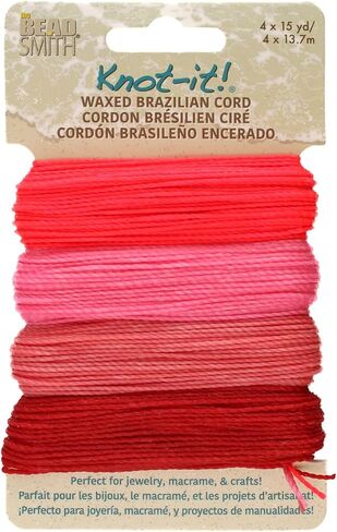 The Beadsmith Knot It Waxed Polyester Cord – Lavender Fields – 1mm Diameter – 4 Cords, 15 Yards Each – Make Jewelry, Macrame, Friendship Bracelets and DIY Crafts in Saudi Arabia