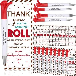 24 مجموعة هدايا تقدير الموظف تشمل الإبهام Up Pallpoint Pens Thank You Card مع TIE شكرًا لك هدايا على معلمي عملاء العمل.