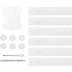 6pcs Pant Waist Tightener, Adjustable Waistband Tightener Elastic Waist Extenders Jean Waist Tightener for Pregnancy