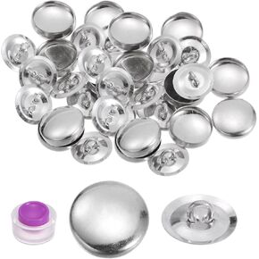 HARFINGTON 20 Sets Self Cover Button Kit 15mm Aluminum Button with Tools