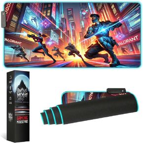Gaming Mouse Pad - Desk Mat Gaming Mouse Pad , Medium Extra Large Extended Big Long Huge XL XXL and XXXL RGB LED Light Mousepad For a Computer , PC Mats Mousepads Midnight Strike