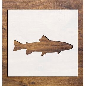 Fish Trout Stencil for Painting, Reusable Plastic 4x4 – Perfect for Themed Crafting, Outdoor Decor, and DIY Projects