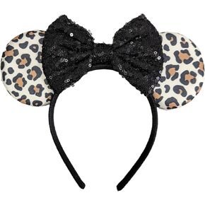 Clgift Princess Minnie Ears ، اختر لونك ، أذني ميني الزهرة ، أذني ميني الأزهار ، آذان الماوس الأرجواني (الفهد)
