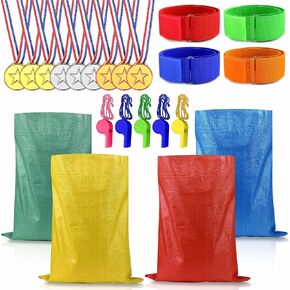 Xipegpa 22 PCS أكياس سباق البطاطا في الهواء الطلق 3 فرق سباق أرجل لعائلة حفلة عيد ميلاد في الهواء الطلق خارج ساحة الحفلات الحزب