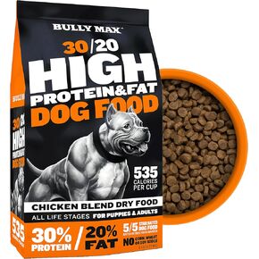 Bully Max High Performance Premium Dry Dog Food for All Ages - High Protein Natural Puppy Food for Small & Large Breed Puppies & Adult Dogs, 15 lb Bag