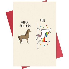 Hilarious 50th Birthday Card, Funny 50th Birthday Card, Unicorn 50 Years old Birthday Card