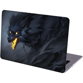Case Compatible with MacBook Pro 13 inch, Hard Protective Shell with Keyboard Cover (M1 A2338 A2289 A2251 A2159 A1989 A1706 A1708, 2016-2020 Release) - Angry Night Wolf