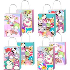 BNFUO 12pcs Cute Animal Party Favor Gift Bags with Handles, Cute Animal Birthday Party Supplies for Kids Party Decorations