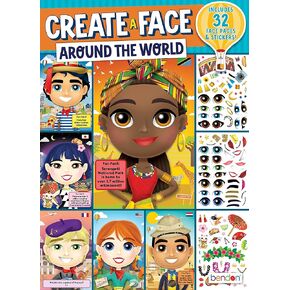 Bendon Faces Around The World Create A Face Reusable Sticker Book, Diversity Books, 32 Pages, 54335
