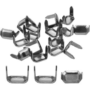 uxcell 30Pcs Brass Leather Staples, 8x5mm Two Prong Claw Rivets, Rectangle Leather Belt Loops Fastener Holder for Belt Keeper Leathercraft Connector Repair, Bronze