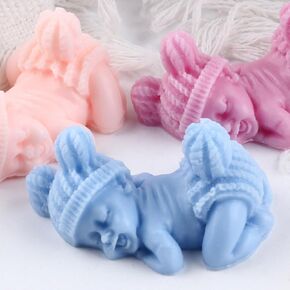 Sleeping Baby Silicone Candle Molds Baby Candle Mold Baby Resin Casting Mold for Candle Home Decorate Mold Candle Making Mold Aromatherapy Gypsum Candles Clay Craft