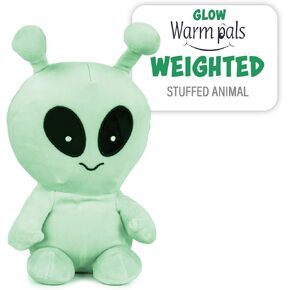 Warm Pals Scented Glow in the Dark Alien Plush, Cozy Microwavable and Freezable Plush Toys Filled with Natural Grains and Lavender, Heatable and Coolable Bedtime Comfort Weighted Stuffed Animal