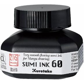 Kuretake zig cartoster sumi ink 60ml bottion - Black