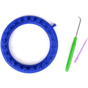 Knitting Loom Set, Round Plastic Knit Quick Loom Set, DIY Home Round Manual Craft Tool with Hook Needle Kit for Loom Knitting Hats, Scarves Shawl Sock Blankets & More(Green 24cm)