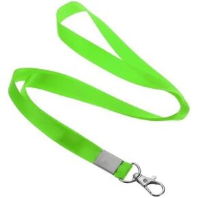 2Pc Green 17" Neck Lanyards, 0.6" Width Flat Strap Lanyard with Swivel Hook Clip for Name Tag Badges Holder ID Card Keys, Fluorescent,Identification Badges and Supplies,Labels, Indexes and Stamps