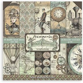 Stamperia Double-Sided Paper Pad 8"X8" 10/Pkg-Voyages Fantastiques, 10 Designs/1 Each