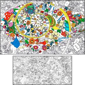 ALEX Art Jumbo Coloring Poster Princess with Markers - Giant Coloring Pages for Kids - Wall Coloring Posters for Kids - Large Coloring Sheets - Super Huge Coloring Poster - Big Coloring XL Floor Size