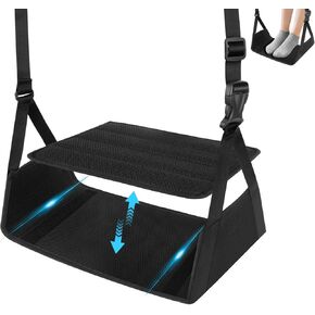 Airplane Foot Hammock for Plane Travel Essentials, Airplane Foot Rest with 2 in 1 Removable Support Pad, Adjustable Foot Hammock with Thicken Memory Foam, Foot Rest for Plane Travel Foot Leg Rest