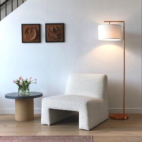 Brightech Montage Modern Floor lamp, LED Floor Lamp for Living Rooms & Offices - Tall Standing Lamp for Bedroom Reading - Corner Pole Lamp for Contemporary Home Decor - Gold, Antique Brass