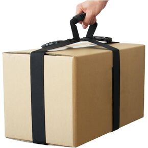 Box Carrying Strap with Handle - SnowGesh Portable Handle Securing Straps for Heavy Boxes, Moving Straps Adjustable H-Style Lifting Belt, Ideal for Moving, Luggage, Groceries